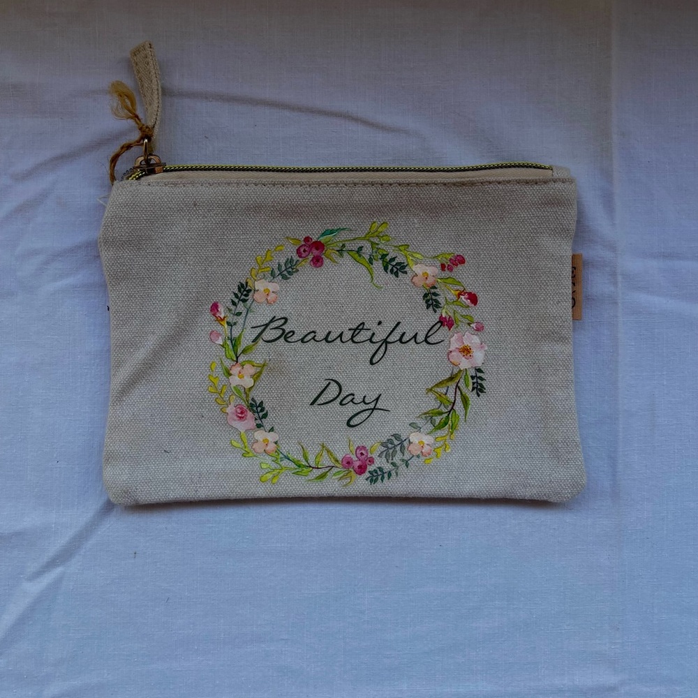 beautiful day floral makeup bag